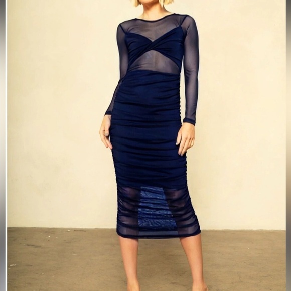 Nightcap Mesh Twist Dress in Blue, New with Tags - Picture 2 of 7